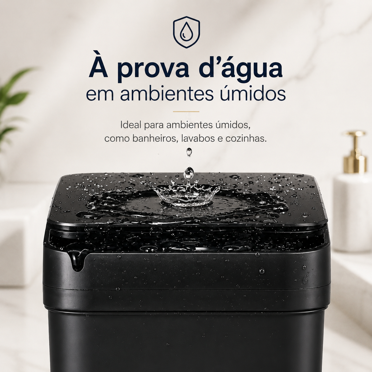 Lixeira automática resistente à água com sensor