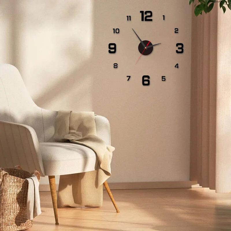Relógio de Parede 3D | Decoração Silenciosa para Sala e Escritório
