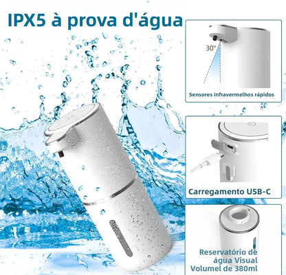 Dispenser Automático de Sabão sem Toque | Sensor Infravermelho USB Recarregável para Banheiro e Cozinha