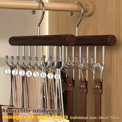 Multi-functional Belt Hanger Clothes Organizer Multifunctional Wooden Underwear Vest Storage Home Dorm Wave Hanger Drying Rack