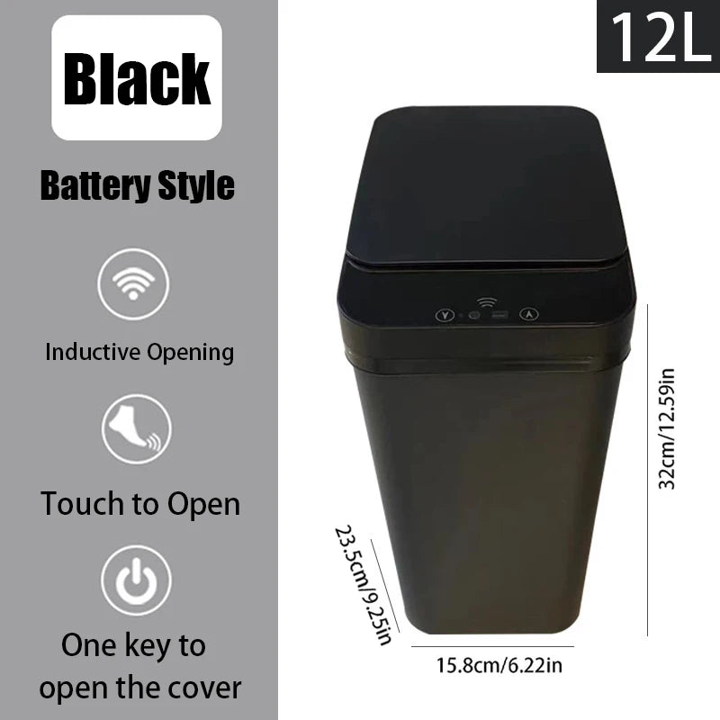 Lixeira Sensor Touch | 12L Automática com Tampa para Cozinha e Banheiro