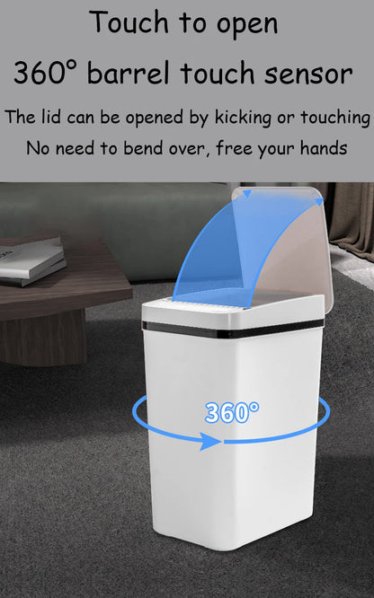 Lixeira Sensor Touch | 12L Automática com Tampa para Cozinha e Banheiro