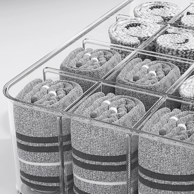 Acrylic Underwear Storage Box, Transparent, Dust-proof with Cover, Bedroom Storage, Bra, Socks Compartment, Storage Artifact