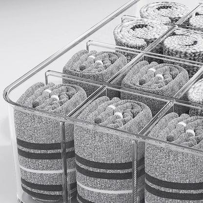 Acrylic Underwear Storage Box, Transparent, Dust-proof with Cover, Bedroom Storage, Bra, Socks Compartment, Storage Artifact