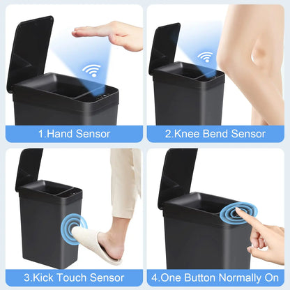 Lixeira Sensor Touch | 12L Automática com Tampa para Cozinha e Banheiro