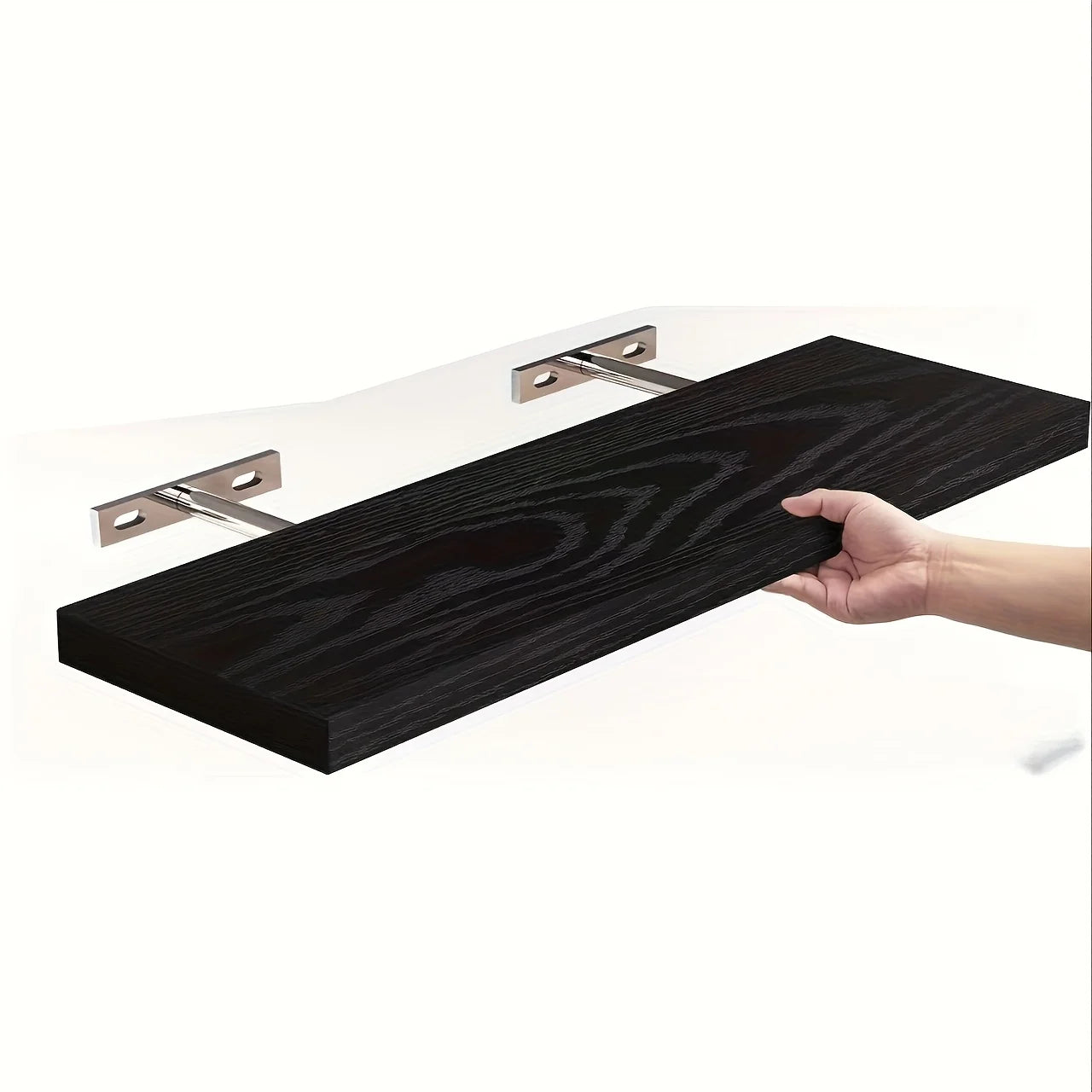 Prateleira de Madeira Maciça para Parede | Design Horizontal Minimalista para Sala e Quarto