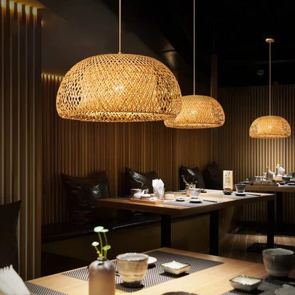 Luminária de Bambu Decoração Relaxante para Ambientes