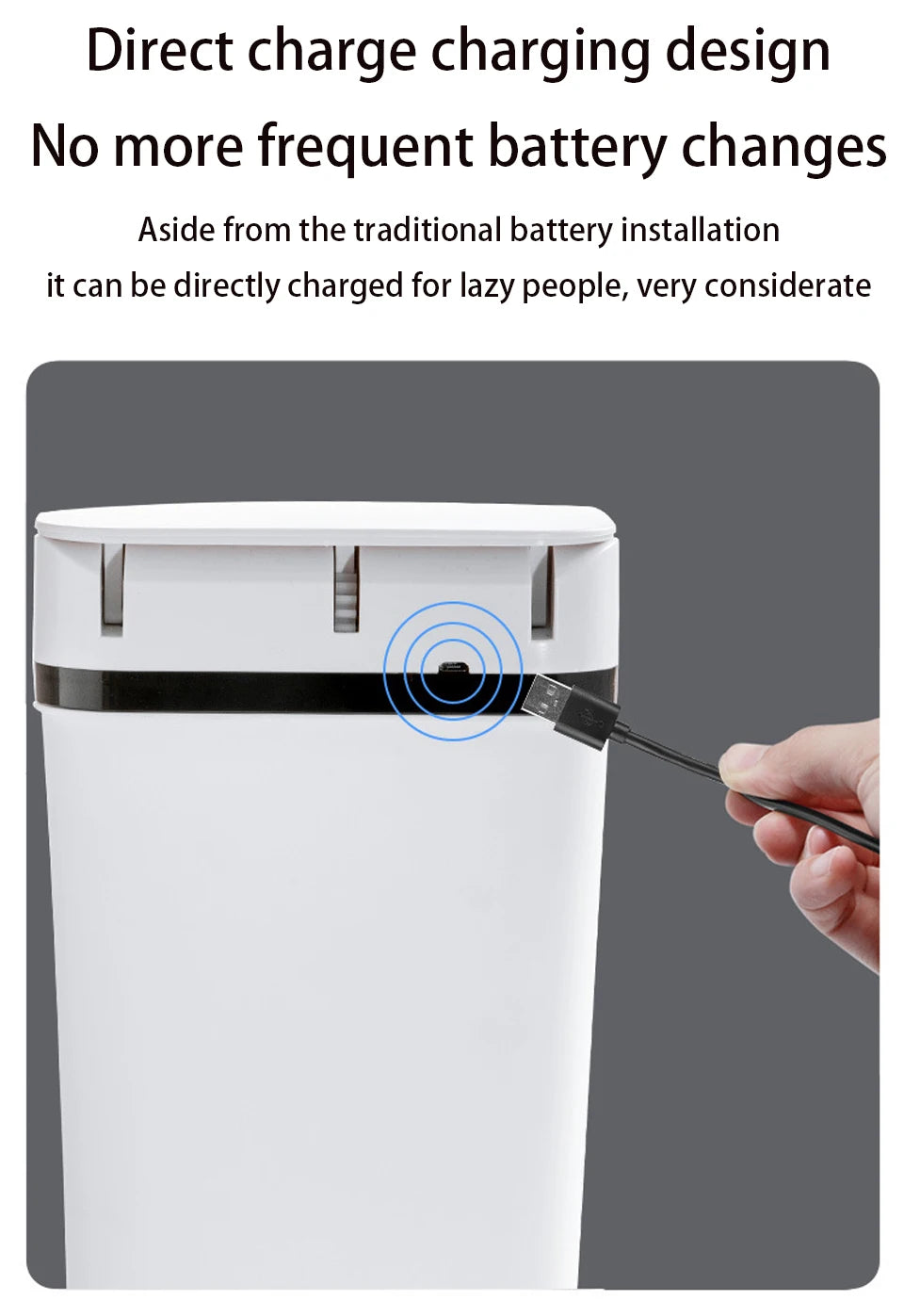 Lixeira Sensor Touch | 12L Automática com Tampa para Cozinha e Banheiro