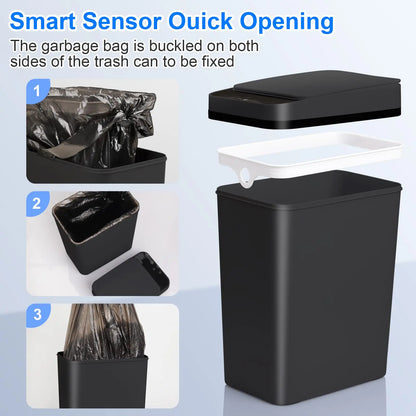 Lixeira Sensor Touch | 12L Automática com Tampa para Cozinha e Banheiro