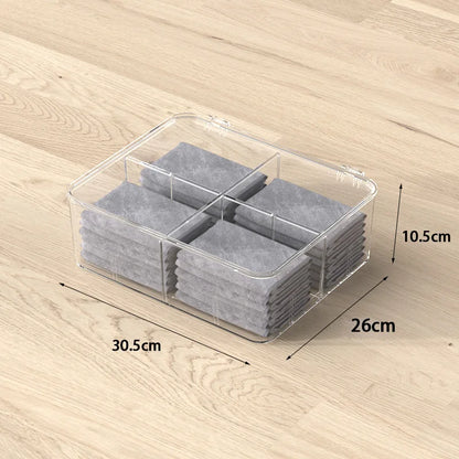 Acrylic Underwear Storage Box, Transparent, Dust-proof with Cover, Bedroom Storage, Bra, Socks Compartment, Storage Artifact