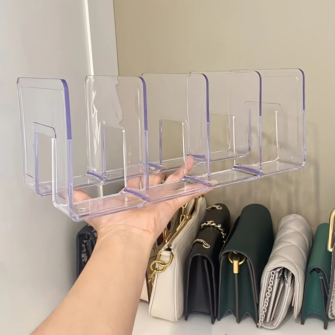 2-Pack Clear Acrylic Handbag Organizers - Space-Saving Closet Racks for Purses & Wallets