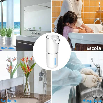 Dispenser Automático de Sabão sem Toque | Sensor Infravermelho USB Recarregável para Banheiro e Cozinha