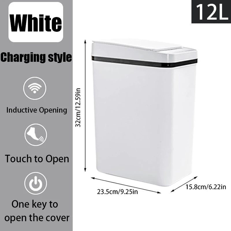 Lixeira Sensor Touch | 12L Automática com Tampa para Cozinha e Banheiro