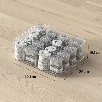 Acrylic Underwear Storage Box, Transparent, Dust-proof with Cover, Bedroom Storage, Bra, Socks Compartment, Storage Artifact