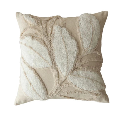Capa de Almofada Jacquard bege com Borla 45x45cm - Decorativa Premium