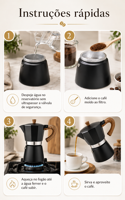 Como usar a cafeteira moka vintage passo a passo