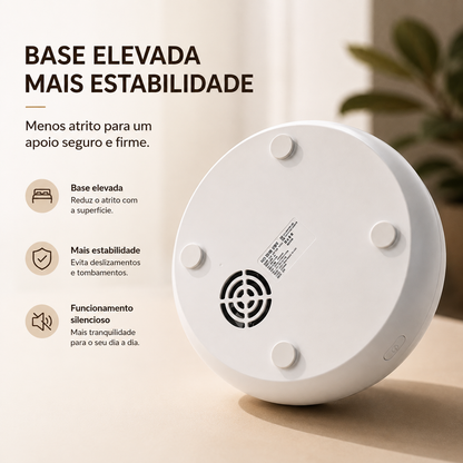 Detalhe da base elevada do difusor aromático para maior estabilidade