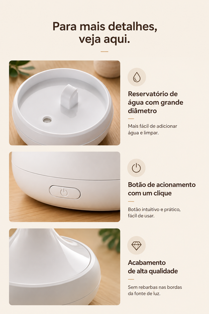 Detalhes do difusor aromático USB com névoa fria