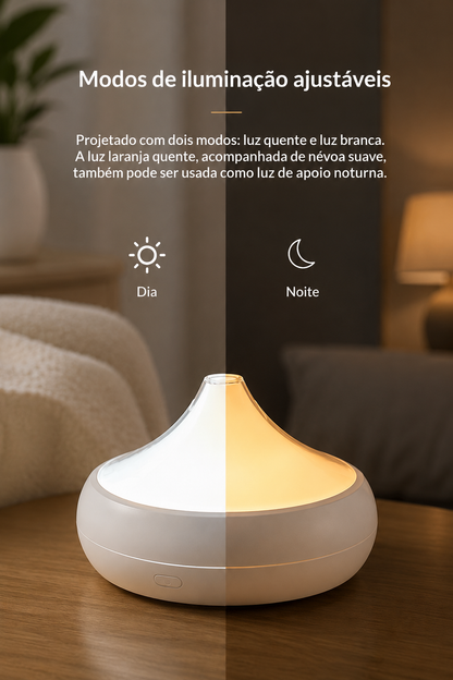 Difusor aromático USB com iluminação ajustável