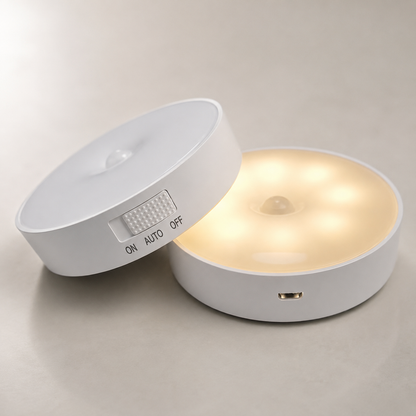 Luz LED com sensor de movimento em tonalidade amarela