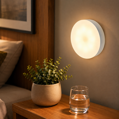 Luz LED com sensor de movimento usada como iluminação de leitura
